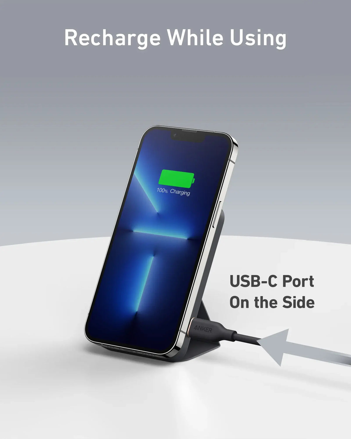 Anker 5,000mAh Magnetic Power Bank - Wireless Portable Charger with Foldable Stand and USB-C Port for iPhone 17/16/15/14/13